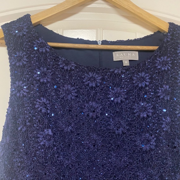 Blue Cocktail Dress with sequins - Picture 4 of 7